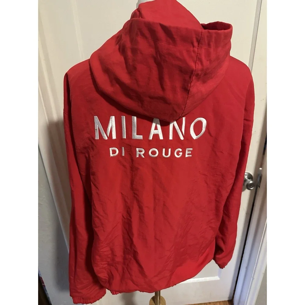 NEW Milano Do Rouge Jacket Mens XL red Loyal Jacket Anorak Windbreaker Hoodie